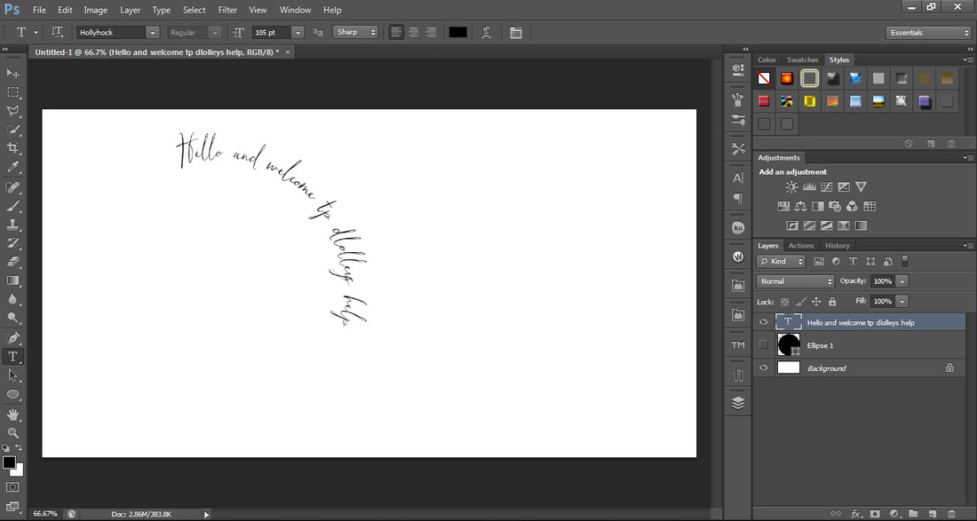 type text in a circle photoshop